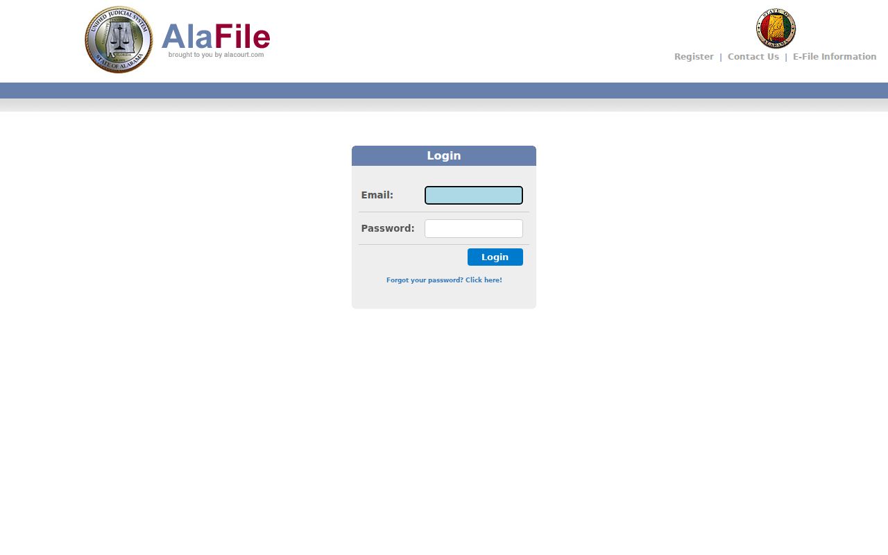 Perry County Circuit Clerk AlaFile electronic notice and filing access