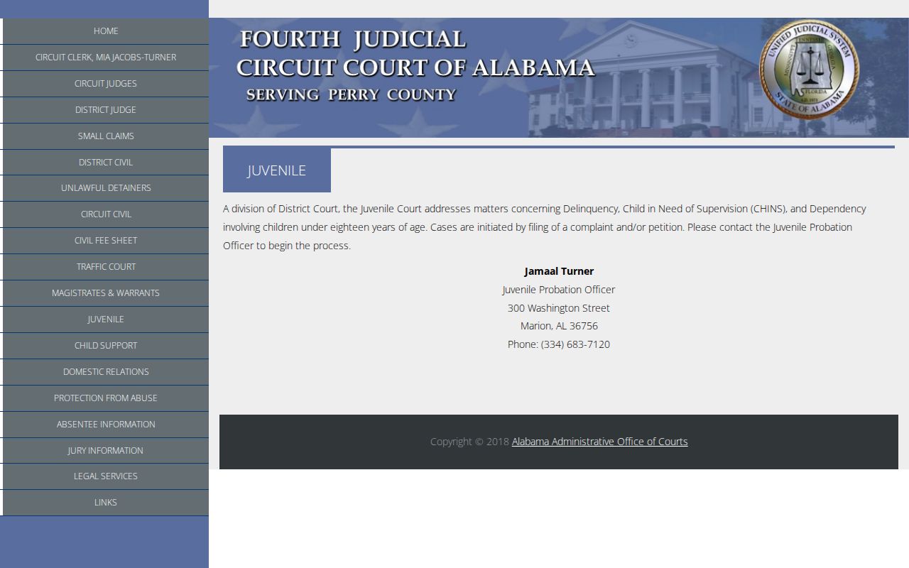 Perry County District Court juvenile division information