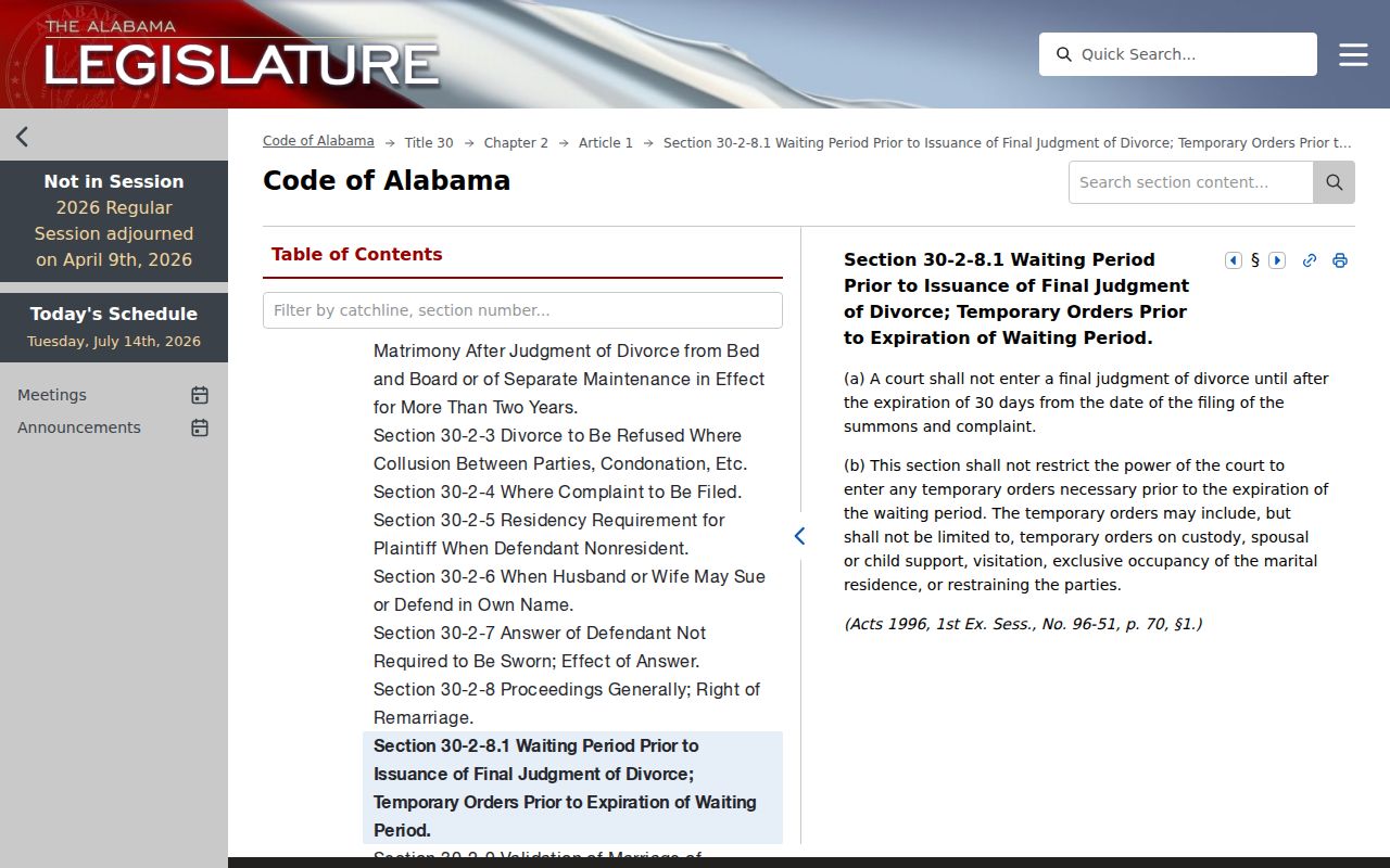 Perry County divorce records privacy law in Alabama